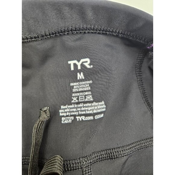 New TYR Competitor 6" Tri Short Womens M Black Purple Triathlon - Picture 3 of 6